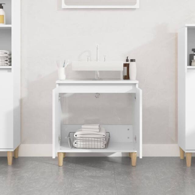 Berkfield Home Sink Cabinet White 58x33x60 cm Engineered Wood - Size: 58 x 33 x 60 cm - image 1