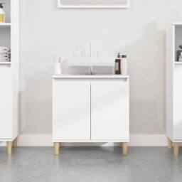 Berkfield Home Sink Cabinet White 58x33x60 cm Engineered Wood - Size: 58 x 33 x 60 cm - thumbnail 2