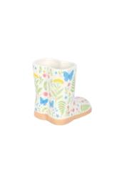KDMD Luna Bloom Floral Welly Boot Planter - Ceramic Indoor Garden Decor in White - thumbnail 4
