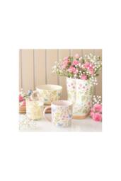 KDMD Luna Bloom Floral Welly Boot Planter - Ceramic Indoor Garden Decor in White - thumbnail 5