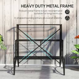 Nordara Black 3‑Tier Metal Plant Stand Multi‑Layer Flower Pot Display - Size: 100 cm x 15 cm - thumbnail 6