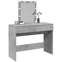 Berkfield Home Dressing Table with LED Concrete Grey 100x40x130 cm - Size: 100 x 40 x 130 cm - thumbnail 4