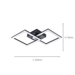 Eglo Palmaves-E Black Steel & Plastic LED Ceiling Light, 3000K - thumbnail 5
