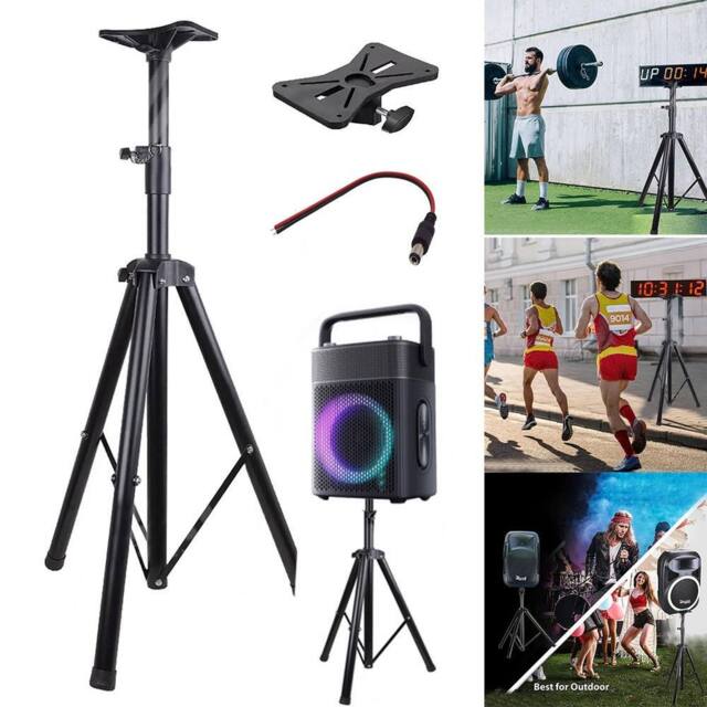 Hinsinc DJ PA Speaker Stand Tripod Heavy Duty Adjustable 90-180cm in Black - image 1