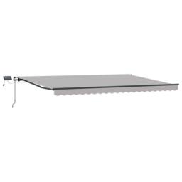 Berkfield Home Manual Retractable Awning with LED Light Grey 500x300 cm - thumbnail 4