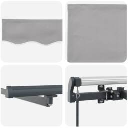 Berkfield Home Manual Retractable Awning with LED Light Grey 500x300 cm - thumbnail 8