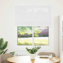 Berkfield Home Pleated Blind White 105x100 cm Fabric Width 104.4 cm Polyester - thumbnail 1