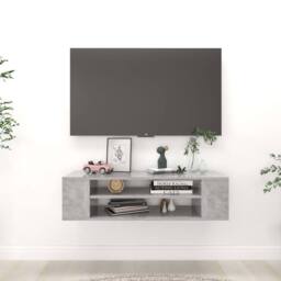 Berkfield Home Hanging TV Cabinet Concrete Grey 100x30x26.5 cm Engineered Wood - thumbnail 2