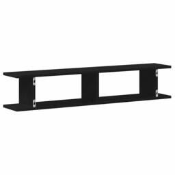 Berkfield Home Wall Shelves 2 pcs Black Oak 105x18x20 cm Engineered Wood - Size: 105 x 18 x 20 cm - thumbnail 8