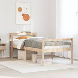 Berkfield Home Senior Bed with Headboard without Mattress 90x200 cm in Brown - thumbnail 1