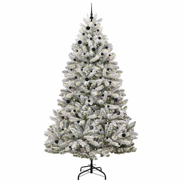Berkfield Home Elegant Artificial Christmas Tree Green & White 270 cm PVC & Metal - image 1