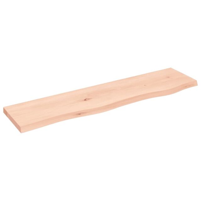 Berkfield Home Wall Shelf 80x20x2 cm Untreated Solid Wood Oak in Brown - Size: 80 x 20 x 2 cm - image 1