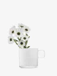 LSA Glass Tealight Holder with Handle 9cm Milk White - thumbnail 5