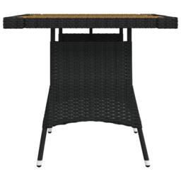Berkfield Home Garden Table Black 70x70x72 cm Poly Rattan & Solid Acacia Wood - Size: 70 x 70 x 72 cm - thumbnail 4