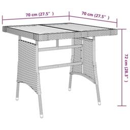 Berkfield Home Garden Table Black 70x70x72 cm Poly Rattan & Solid Acacia Wood - Size: 70 x 70 x 72 cm - thumbnail 5