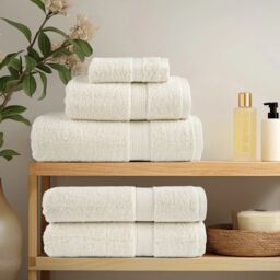 Berkfield Home Premium Towels SOLUND 2 pcs Cream 100x200 cm 600 gsm - thumbnail 3