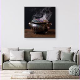 Warren Reed - Designer Contemporary Bubbling Cauldron Canvas - Size: w40 inch x h40 inch - thumbnail 1