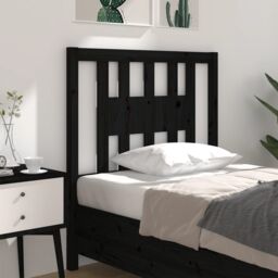 Berkfield Home Headboard Black 96x4x100 cm Solid Wood Pine - Size: 96 x 4 x 100 cm