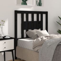 Berkfield Home Headboard Black 96x4x100 cm Solid Wood Pine - Size: 96 x 4 x 100 cm - thumbnail 5