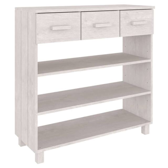 Berkfield Home Console Table HAMAR White 90x35x90 cm Solid Wood Pine - Size: 90 x 35 x 90 cm - image 1