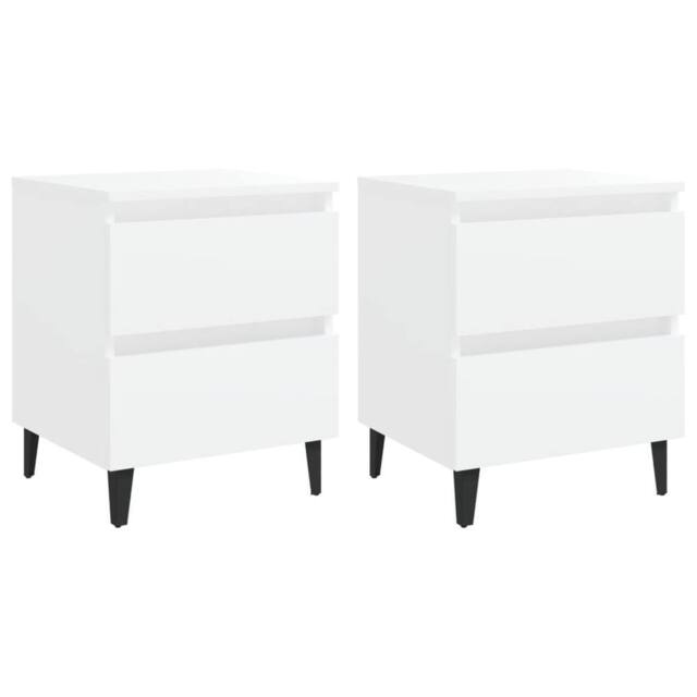 Berkfield Home Bed Cabinets 2 pcs White 40x35x50 cm Engineered Wood - Size: 40 x 35 x 50 cm - image 1