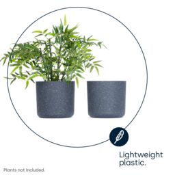 LIVIVO Indoor Plant Pots - Set of 2, Gardening Pot for All House Plants, Herbs & Foliage Plant - Ideal Home Decor Planter - 22cm in Black - thumbnail 5