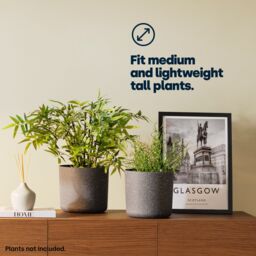 LIVIVO Indoor Plant Pots - Set of 2, Gardening Pot for All House Plants, Herbs & Foliage Plant - Ideal Home Decor Planter - 22cm in Black - thumbnail 3