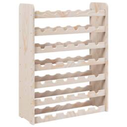 Berkfield Home Wine Rack 67.5x25x87 cm Solid Wood Pine in Natural - thumbnail 1