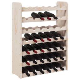 Berkfield Home Wine Rack 67.5x25x87 cm Solid Wood Pine in Natural - thumbnail 4