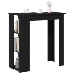 Berkfield Home Bar Table with Shelf - Black Oak, 102x50x103.5 cm, Made of Engineered Wood - Size: 102x50x103.5 cm - thumbnail 3
