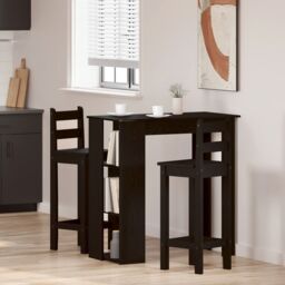 Berkfield Home Bar Table with Shelf - Black Oak, 102x50x103.5 cm, Made of Engineered Wood - Size: 102x50x103.5 cm - thumbnail 4
