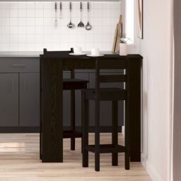 Berkfield Home Bar Table with Shelf - Black Oak, 102x50x103.5 cm, Made of Engineered Wood - Size: 102x50x103.5 cm