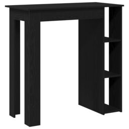 Berkfield Home Bar Table with Shelf - Black Oak, 102x50x103.5 cm, Made of Engineered Wood - Size: 102x50x103.5 cm - thumbnail 5