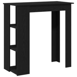 Berkfield Home Bar Table with Shelf - Black Oak, 102x50x103.5 cm, Made of Engineered Wood - Size: 102x50x103.5 cm - thumbnail 2