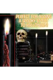 Deco Express 2 Pack Skull Candles Black Tapered Unscented 12-Hour Burn Time - thumbnail 4