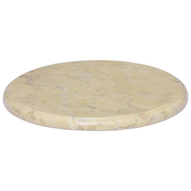 Berkfield Home Table Top Cream Ã˜40x2.5 cm Marble in Beige - Size: 40x2.5 cm - image 1