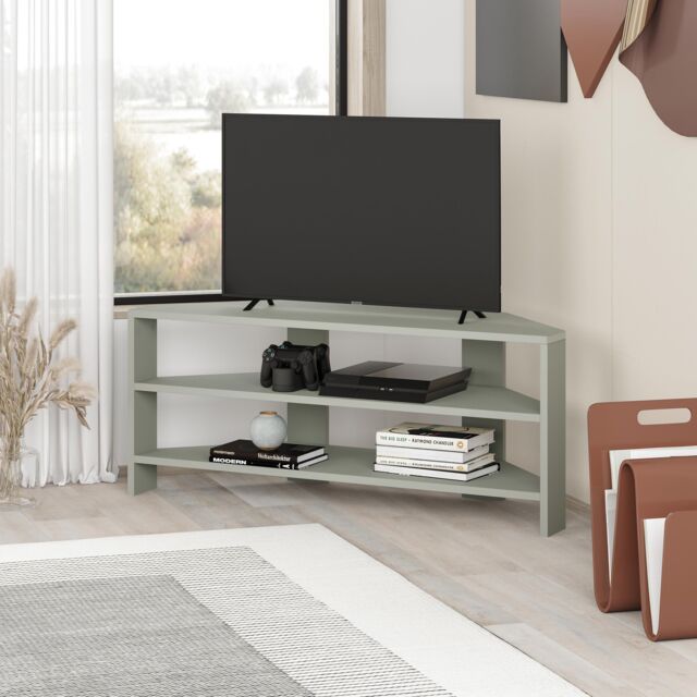 Decortie Thales' Corner TV Unit Modern Multimedia Centre 110cm in Green - Size: 1 Pack - image 1