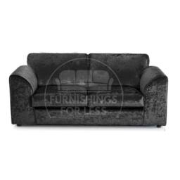 Furnishings For Less UK Crystal Crushed Velvet Sofa Set 3 & 2 Seater Sofa Full Back Curved Arm in Black - thumbnail 2