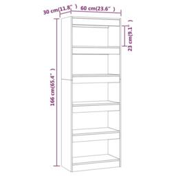 Berkfield Home Classic Book Cabinet/Room Divider Grey Sonoma 60x30x166 cm Engine - Size: 60 x 30 x 166 cm - thumbnail 7