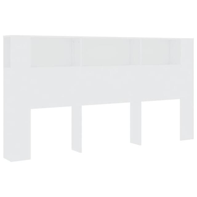Berkfield Home Headboard Cabinet White 200x18.5x104.5 cm - image 1