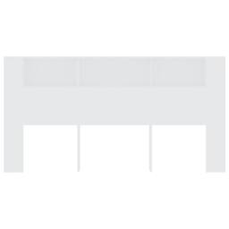 Berkfield Home Headboard Cabinet White 200x18.5x104.5 cm - thumbnail 3