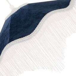 Happy Homewares Ornate Victorian Shape Pendant Light Shade in Midnight Blue Velvet - thumbnail 3