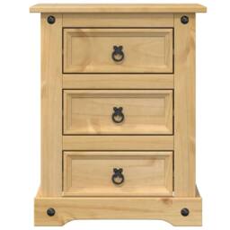 Berkfield Home Beautiful Bedside Cabinet Corona 53x39x66 cm Solid Wood Pine in Brown - Size: 53 x 39 x 66 cm - thumbnail 4