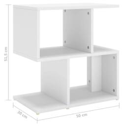 Berkfield Home Elegant Bedside Cabinet White 50x30x51.5 cm Engineered Wood - thumbnail 7