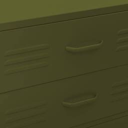 Berkfield Home Chest of Drawers Olive Green 80x35x101.5 cm Steel - thumbnail 9