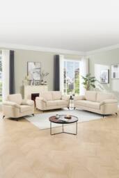 More4Homes Malmo Modern Scandi Style Fabric Living Room 1+2+3 Seater Sofa Set in Beige