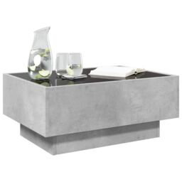Berkfield Home Coffee Table with LED Concrete Grey 70x50x30 cm Engineered Wood - Size: 70 x 50 x 30 cm - thumbnail 5