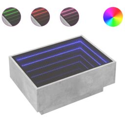 Berkfield Home Coffee Table with LED Concrete Grey 70x50x30 cm Engineered Wood - Size: 70 x 50 x 30 cm - thumbnail 2