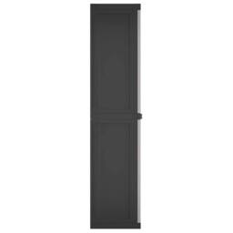 Berkfield Home Outdoor Storage Cabinet Grey & Black 65x37x165 cm PP - Size: 65 x 37 x 165 cm - thumbnail 5