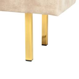 Wyld and Coco Beige Tufted Velvet Bed Bench - Gold Legs - thumbnail 5